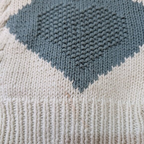 Jaeger Cotton Knit Geometric Made in Great Britain Sweater Size Large - Picture 8 of 11